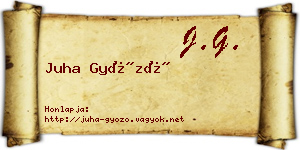 Juha Győző névjegykártya